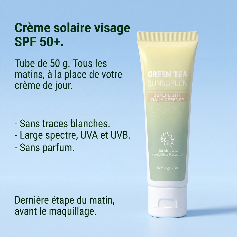 Crème Solaire SPF50+ à l'Extrait de Thé Vert Image