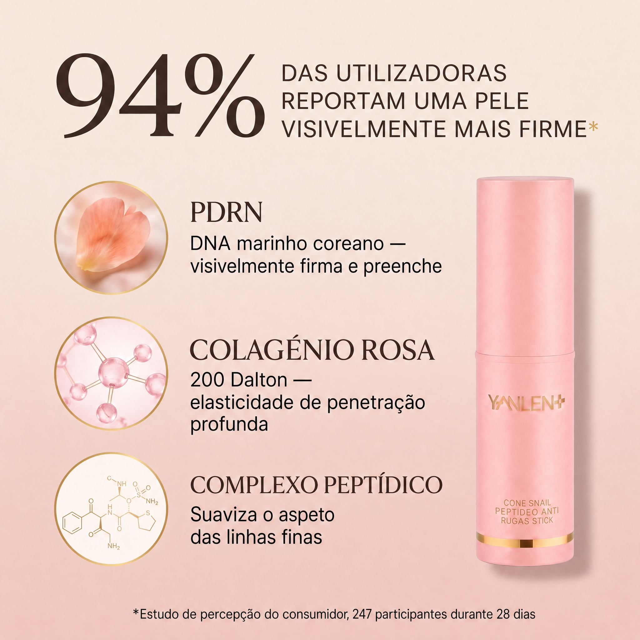 Amostra do bálsamo de colagénio rosa