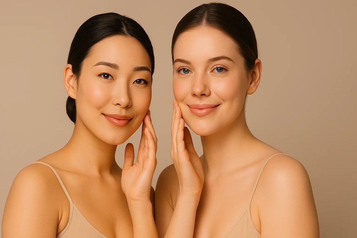 Deux femmes à la peau nette, lisse et lumineuse